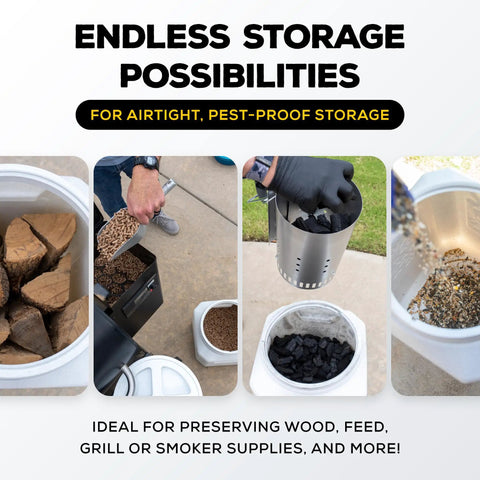 Heavy Duty Airtight Pet Food Storage Container With Bonus Scoop Holds Fifty Pounds Dry Kibble Locks Out Pests Smooth Keeps Every Batch Crispy Fresh Ready To Scoop Any Time Now