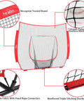 7x7 Baseball And Softball Replacement Net Nets Only No Frame Heavy Duty 7 Strand Knotless Polyester For Pitching Hitting And Throwing Practice Fits Bowed Frames Easy To Install, shown with details of durable construction and polyester strands.