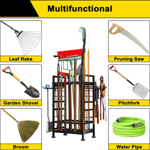 Three Tier Garden Tool Organizer For Garage And Shed Heavy Duty Metal Tool Storage Rack Holds Up To 78 Tools with garden tools