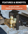 Replacement Adjustable Trailer Hitch Ball Mount Shank For 2-1/2 Inch Receivers shown held by person