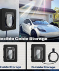 Tough As Nails Outdoor EV Charger Enclosure Wall Box With Combo Lock For Tesla And Chargepoint installed on garage wall.