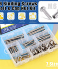 M6 Hex Drive Socket Head Cap Screws Kit 16 25 35 45 55 65 75mm Nickel Plated Allen Bolts And Nuts For Chairs Tables Cabinets Furniture Assembly Includes 42 Crib Screws 42 Barrel Nuts And 1 M4 Hex Wrench in plastic organizer