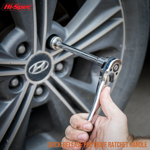 67 Piece SAE Auto Mechanic Tool Kit For Cars And Motorcycles With Sockets Ratchet Wrench Pliers And More Used On Car Tire