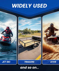 Beefy 3500 Lb Boat Trailer Winch, Portable Hand Crank With 33 Ft Strap, Dual Gear Ratios 4-to-1 And 8-to-1, Blue Finish, Built For Boat, Trailer, Truck, RV, ATV And Jet Ski Towing on jet ski, trailer, and ATV