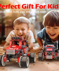 8 In 1 Electric Monster Truck Building Kit For Kids Ages 6 To 12 With 240 Pieces And Motor, DIY STEM set with two built trucks