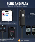 1920P HD Endoscope Camera With Light For Tight Spaces, Ultra Slim 8.5mm Borescope For Pipes, Engines, Walls And Tiny Crevices, Clear View, Handy Illumination, Pro Grade Inspection Tool plugged into phone app
