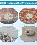 3 Inch Horizontal Vent Termination Kit With Screws For Outside Wall Water Heater Replacement Part Easy Install Outdoor Vent Cap showcased on various exterior walls