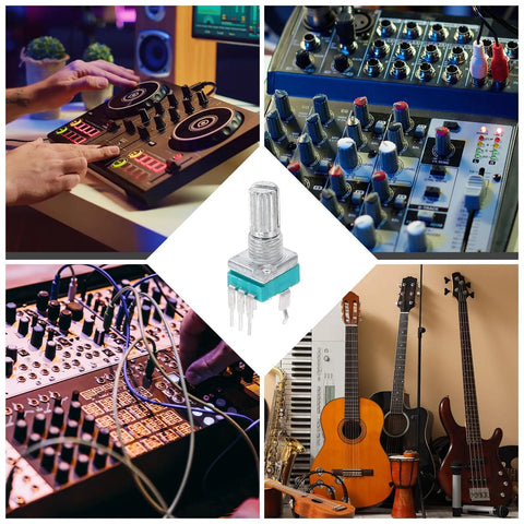 RK097N B5K 3Pin Sealed Linear Rotary Potentiometer in audio equipment and musical instrument setup