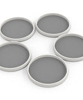 5-pack 12 Inch Lazy Susan Spice Organizer Rotating Tray Set Non Slip Rimmed Edge visible from top angle
