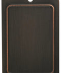 Variable Overlay Self Close Cabinet Hinges Oil Rubbed Bronze smooth finish and design detail with fastening hole.