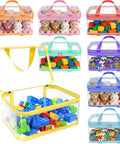Eight Piece Extra Large Colorful Toy Storage Bags With Zippers And Labels Clear PVC Waterproof Organizers For Board Games