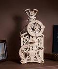 Engine Clock 3D Puzzle Kit With Moving Pistons, Auto Theme Mechanical Clock, DIY Steam Engine Gear, Speedometer Style Time Display, 11.8 Inch Tall, Brain Teaser Clock Kit For Do It Yourself Enthusiasts on shelf