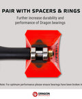 Dragon Roller Skate Bearings 16 Pack Ultra Smooth Endure Pre Lubed All Weather High Performance close-up on spacer use.