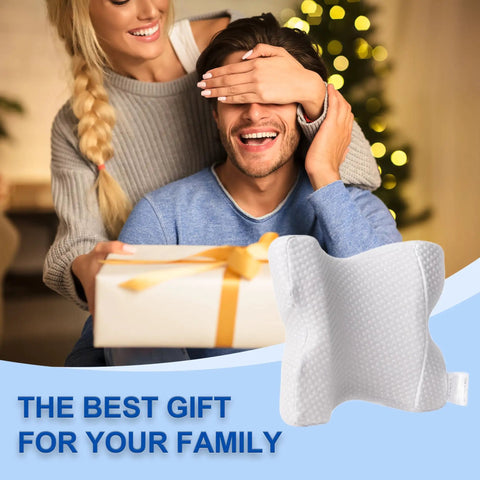 Couples Cuddle Pillow With Memory Foam Arched U Shaped Arm Hole For Travel Rest Office And Bed product beside couple gifting