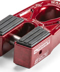 FlatLink E Closed Winch System Red For Off Road Recovery Easy Install Big Pear Shaped Shackle Hole on white background