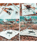 Fire Pit Mat For Bonfire And Grillin Sessions, 0.43 inch thick glass fiber fireproof blanket under stand in forest setting