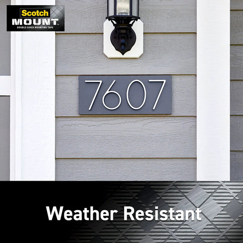 Outdoor Mounting Tape Two Roll Pack 1 Inch By 60 Inch Each Holds Up To 15 Lbs With Quick Bond On Contact displayed on house siding