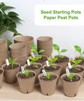 131 Pcs Organic Peat Pots 3.15 Inch Seedling Starter Tray With Drainage Holes Biodegradable Nursery Pots for Germination with plants