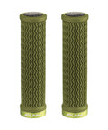 Holeshot Lock On Mountain Bike Grips With 22mm Inner Diameter displayed in olive green with textured grip surface.