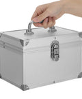 Heavy Duty Kickass Portable Aluminum Toolbox Featuring Reinforced Double Layer Storage And Secure Locks with handle for easy transport.