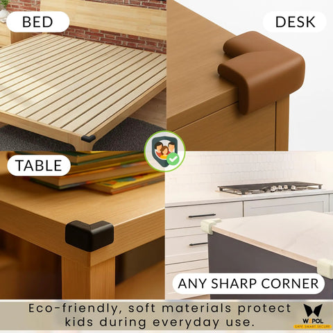 Soft Foam Corner Protectors For Babies And Kids With Pre Taped Adhesive To Shield Sharp Table Edges And Bed Frames Keeping Your Little Munchkins Totally Safe And Secure In Sleek Matte Black Four Pack on furniture corners.