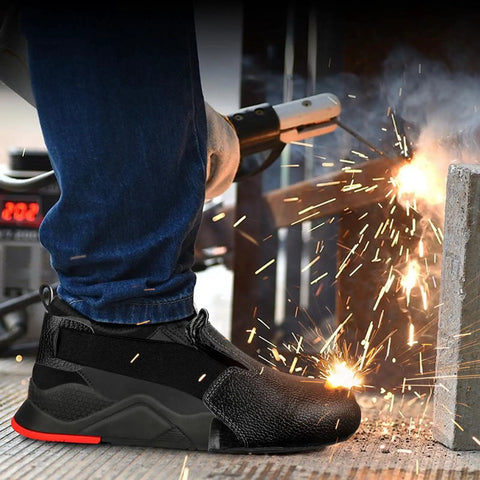 Industrial Steel Toe Overshoes For Shoes And Boots With Leather Safety Toe Caps Adjustable Anti Smash Protective Covers Universal Fit For Men And Women Tough As Nails Heavy Duty Slip Resistant Shield Black