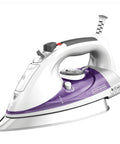 Pro Grade Steam Iron With Stainless Steel Soleplate Extra Long Cord AntiDrip Tech Auto Clean System Variable Steam Purple Finish
