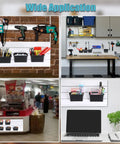Six Pack Slatwall Storage Bins For Garage And Workshop, Pro Grade Plastic Slatwall Organizer Bins in various setups