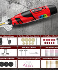 Cordless Chainsaw Sharpener Kit With Battery For Quick Easy On The Go Sharpening Portable Chainsaw Sharpener With Diamond Sharpening Wheels And Adjustable Angle Guide shown with components, discs, and wheels.