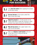 Image showing application tips for Super Slick Rubberized Waterproof Adhesive Blends Clear Paste for optimal results.