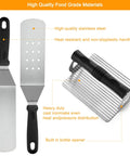 28 Piece Griddle Accessories Kit For Indoor Or Outdoor BBQ with extra-wide spatula and heavy-duty cast iron griddle press