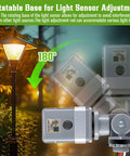 Two Pack Photocell Sensor For Outdoor Lights 120 Volt Alternating Current 50 60 Hertz IP54 Waterproof Swivel Mount Dusk To Dawn Photoelectric Switch For Backyard Lighting UL Certified Weatherproof Exterior Sensor Hardwired