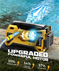 Cordless Water Transfer Pump With 9.6 GPM Flow, Dewalt 20V Battery Compatible in action by a pool