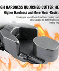 Handheld Hydraulic Steel Bar Bender And Rebar Straightener Combo Tool For 4Mm To 32Mm Deformed Rods close-up of quenching cutter head detail.