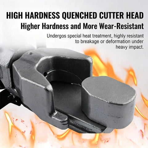 Handheld Hydraulic Steel Bar Bender And Rebar Straightener Combo Tool For 4Mm To 32Mm Deformed Rods close-up of quenching cutter head detail.