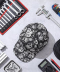 Baseball Style Safety Bump Cap With Skull Pattern Ultra Lightweight Breathable Head Protection Hard Cap