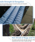 Blue Flex Drain Pipe With Nonwoven Filter Debris Mesh Flexible Land Drainage Tube for garden shown in outdoor installation.