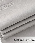 Close-up of Ultra Soft Microfiber Cleaning Cloths 3 Pack, showcasing soft and lint-free texture, ideal for screens and lenses.