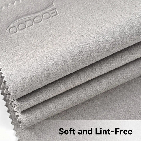 Close-up of Ultra Soft Microfiber Cleaning Cloths 3 Pack, showcasing soft and lint-free texture, ideal for screens and lenses.