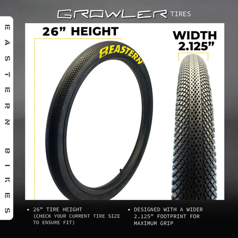 26 Inch Bike Tire Replacement Kit With Or Without Inner Tubes Includes Tools Fits 26 By 1.75 And 26 By 2.125 Rims Yellow Logo