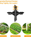 1/4 Inch Drip Irrigation Cross Fittings Barbed 4-Way Tee Connectors Kit For 1/4 Inch Tubing with gardening examples