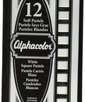 Alphacolor Soft Square Pastels White 12 Pack Dope Blending Pastels For Paper Fabric And Ceramics Ideal For Negative Space Drawings On Dark Surfaces AP Certified packaging.
