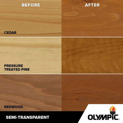 Before and after wood finish using Cedar Naturaltone Semi Transparent Exterior Stain And Sealer In One Low VOC 1 Gallon ST 2005.