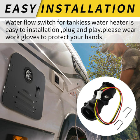 Water Flow Sensor Replacement For Gas Tankless Water Heaters And RV Water Heaters No Brainer Install Reliable Performance High Quality Materials Improves Flow Control And Heater Efficiency, RV tankless heater install