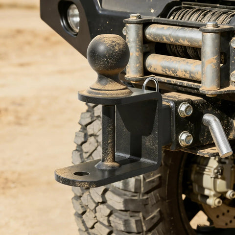 Three In One ATV UTV Trailer Hitch With Two Inch Ball Clevis Pin Hole And Built In Loop For Quick Hookups Beefed Up Towing Mount For Lawn Gear Trailers Winch Straps And More on ATV