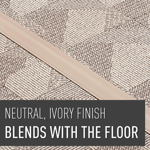 Floor Cord Management Kit For Hiding Cables With Cord Cover And Protector Wire Organizer And Hider To Create A Slick Trip Free Surface Ivory 50 Feet CDI50 blending with patterned carpet