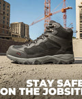 Waterproof Steel Toe Work Boots For Men With Slip Resistant Safety Industrial Design Durable Black Suede Membrane ASTM F2413 18 Toe