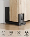 Sliding Barn Door Bottom Floor Guide With Adjustable U Shaped Flat Bottom For Quiet Smooth Operation Wall Mounted Black Finish