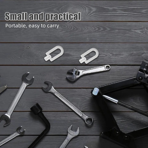 Three-Piece Dent Puller Ring Kit for Auto Body and Sheet Metal Repair with tools on dark wood surface