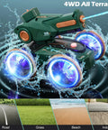 Amphibious RC Car Boat For Kids Ages Five To Twelve, Water Squirting Remote Control Vehicle With Lights On Water Surface